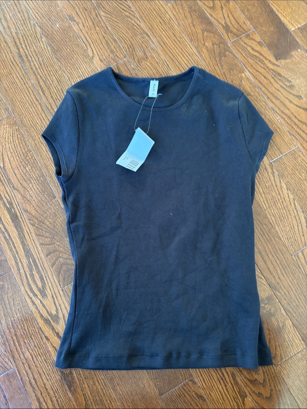 kOTN Black Ribbed Short Sleeve Tee